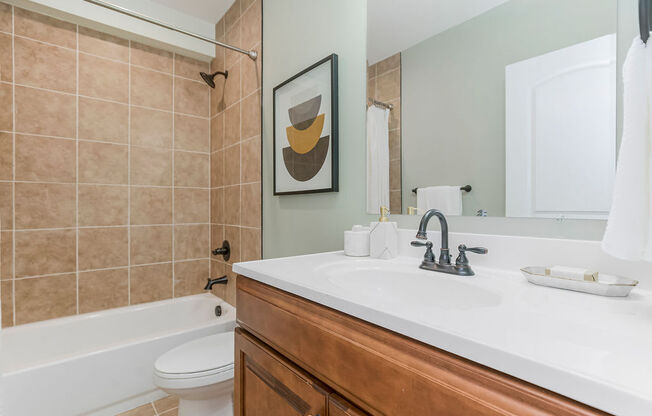 Bathroom With Bathtub at Prairie Pines Townhomes, Shawnee, 66226