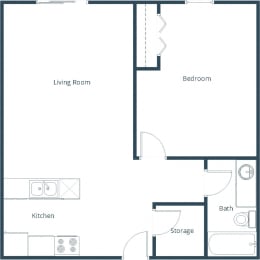 1 bed, 1 bath, 783 sqft, $755