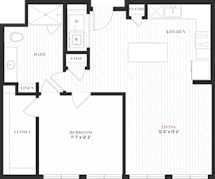 1 bed, 1 bath, 805 sqft, $2,070