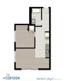 1 bed, 1 bath, 561 sqft, $2,190