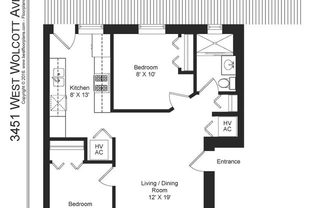 2 beds, 1 bath, 728 sqft, $2,695, Unit 3451-2