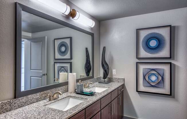 bathroom in uptown dallas apartments