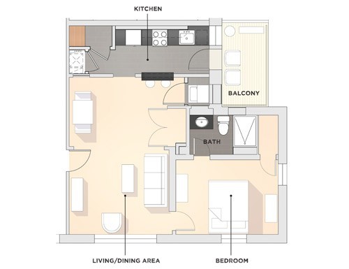 1 bed, 1 bath, 682 sqft, $1,075, Unit F-315