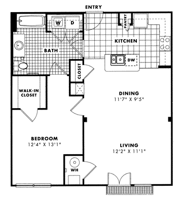 1 bed, 1 bath, 849 sqft, $2,203, Unit 102
