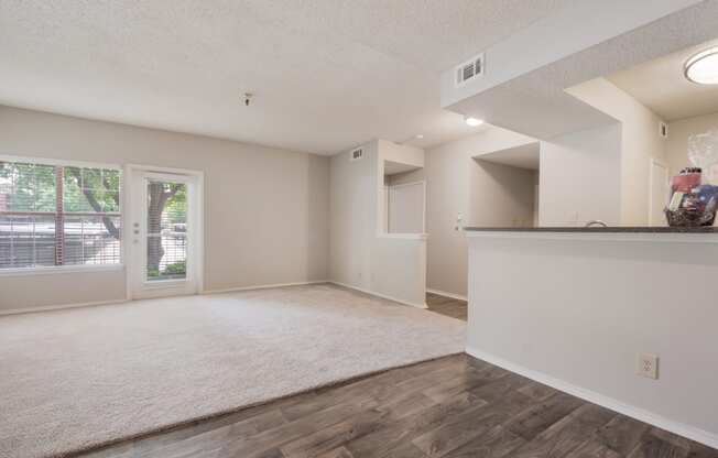 Model Living Room at Jefferson Place Apartments in Irving, Texas, TX