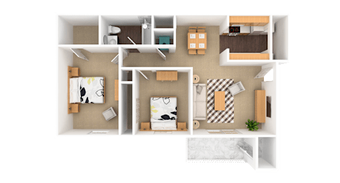 2 beds, 1 bath, 905 sqft, $1,274