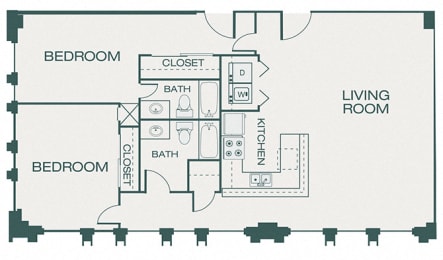 2 beds, 2 baths, 1,194 sqft, $2,275