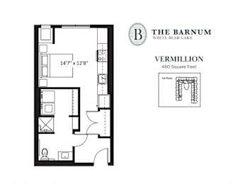 Studio, 1 bath, 480 sqft, $1,300