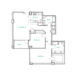 2 beds, 2 baths, 1,283 sqft, $3,704