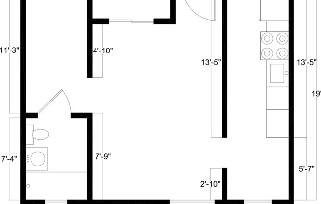 Studio, 1 bath, 450 sqft, $1,500, Unit 207