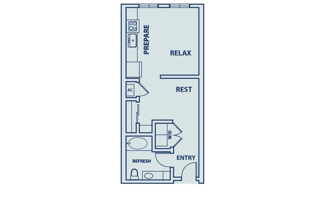 Studio, 1 bath, 510 sqft, $1,349, Unit 201