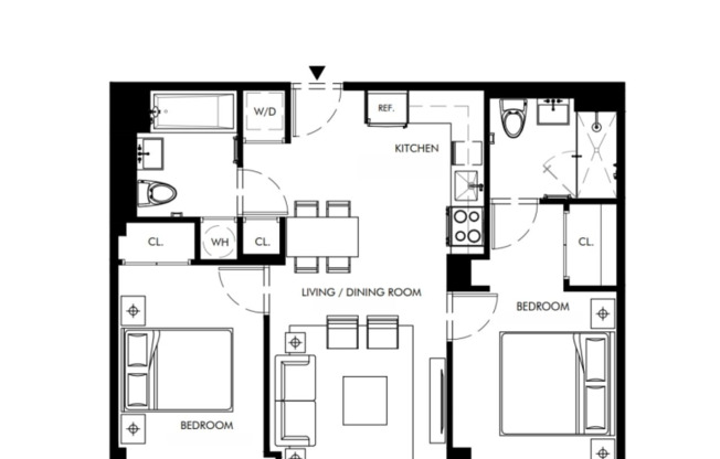 2 beds, 2 baths, $3,925, Unit 607