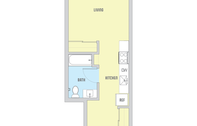 Studio, 1 bath, 460 sqft, $1,436