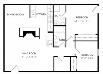 2 beds, 2 baths, 920 sqft, $1,855