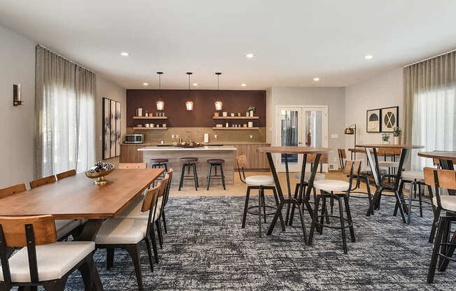 Pines of Burnsville - Clubhouse Seating Area & Kitchen