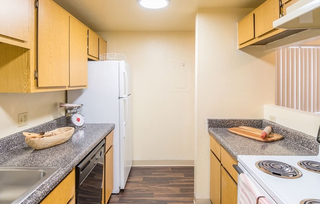 Camino Seco Village kitchen with stove, dishwasher and plenty of cabinetry