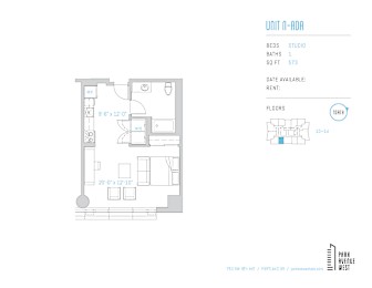 Studio, 1 bath, 572 sqft, $1,602
