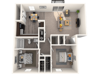 2 beds, 1 bath, 930 sqft, $1,357