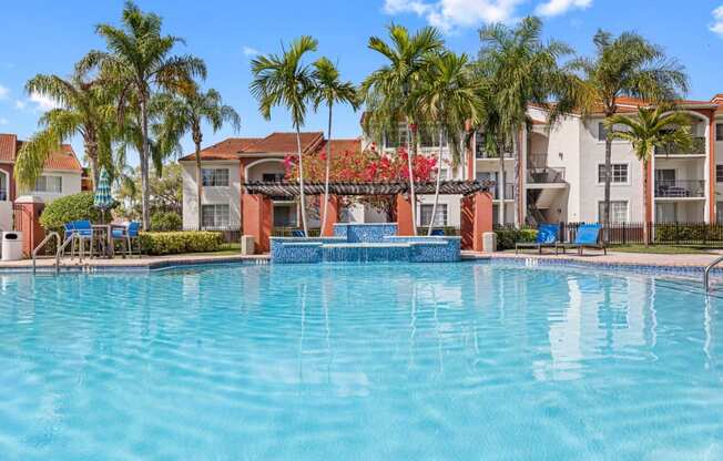 Pool area with fountain