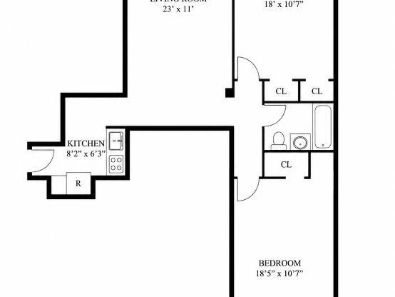 2 beds, 1 bath, 1,000 sqft, $6,750, Unit 5A