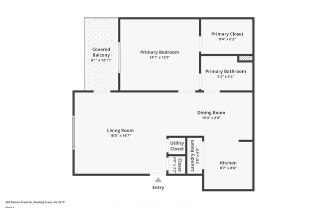 1 bed, 1 bath, 822 sqft, $775, Unit C05