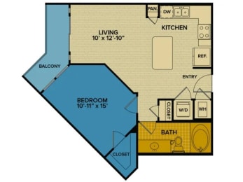 1 bed, 1 bath, 667 sqft, $1,677