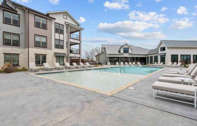 our apartments have a large pool with lounge chairs