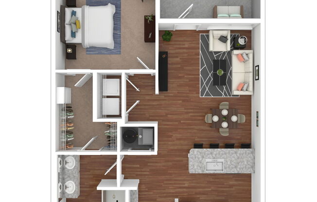 1 bed, 1 bath, 735 sqft, $1,465