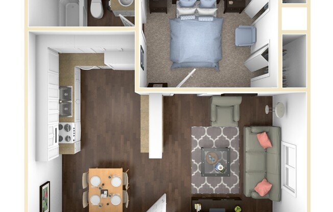 1 bed, 1 bath, 550 sqft, $735, Unit 1001