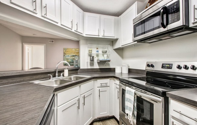 Fully Furnished Kitchen at Timberwalk at Mandarin Apartment Homes, Jacksonville, Florida