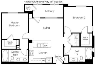 2 beds, 2 baths, 1,020 sqft, $2,917