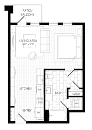 Studio, 1 bath, 588 sqft, $1,979