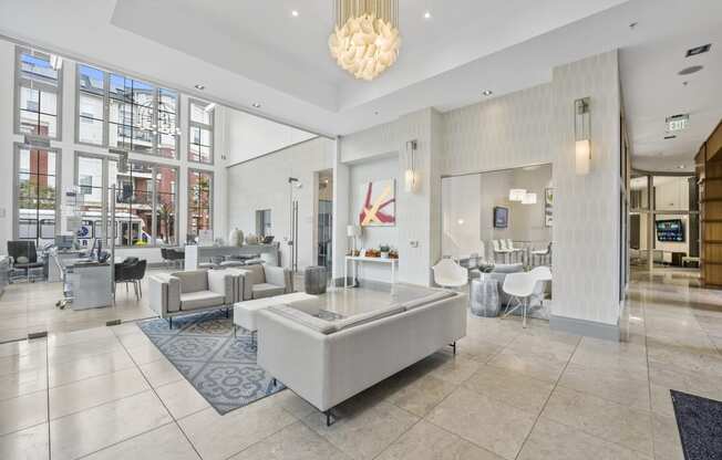 a rendering of the lobby at the m on hennepin apartments in minneapolis at Harbor Pointe, New Jersey, 07002