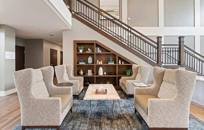 Lobby at Oaks Landing 55+ Apartments, New Brighton, MN