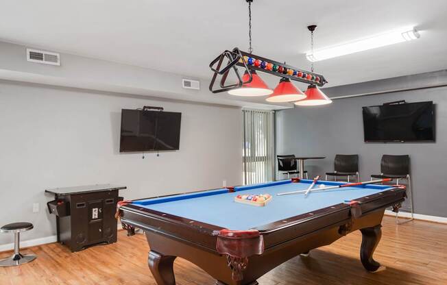Pool Table In Game Room at Columbia Pointe, Columbia