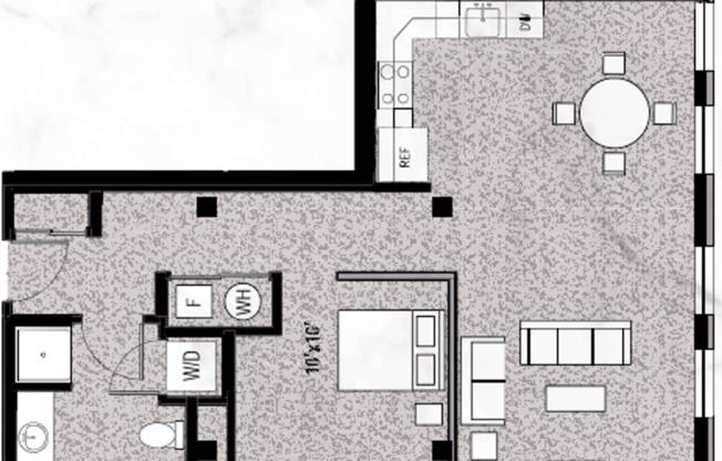 1 bed, 1 bath, 707 sqft, $1,197, Unit B407