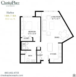 1 bed, 1 bath, 820 sqft, $1,595