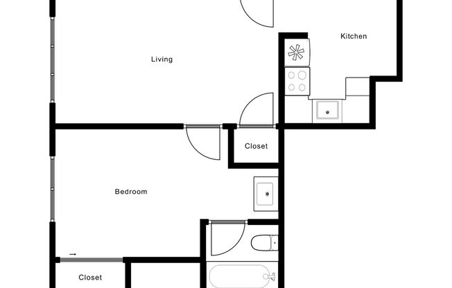 1 bed, 1 bath, 500 sqft, $1,099, Unit 21