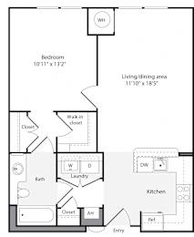 1 bed, 1 bath, 701 sqft, $1,680