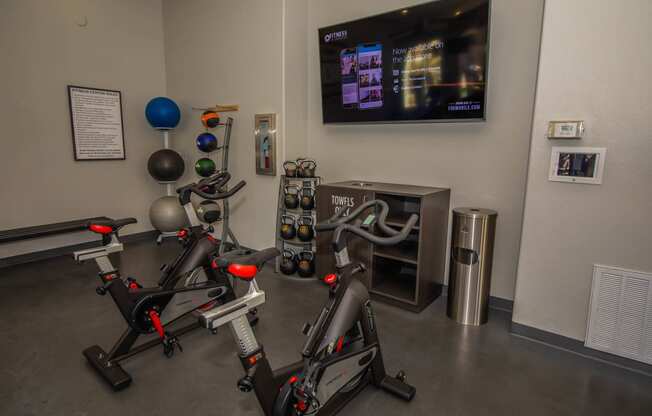 Spin bikesat The Belmont by Picerne, Las Vegas, NV