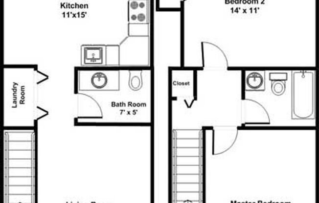 2 beds, 1.5 baths, 1,150 sqft, $1,120, Unit 5266A-LF