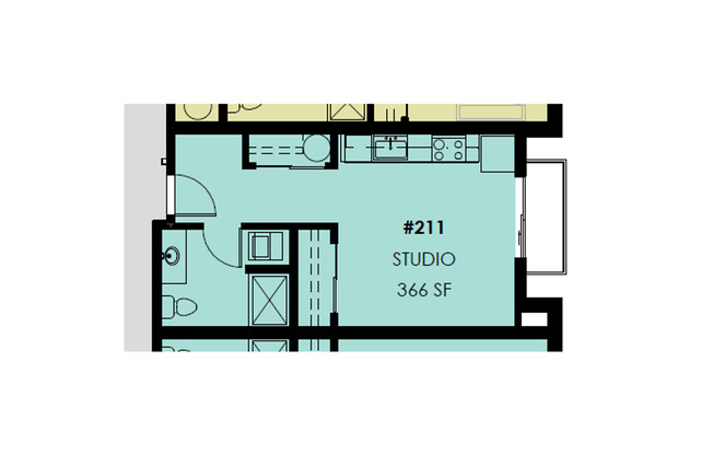 Studio, 1 bath, 327 sqft, $1,570, Unit 417-211