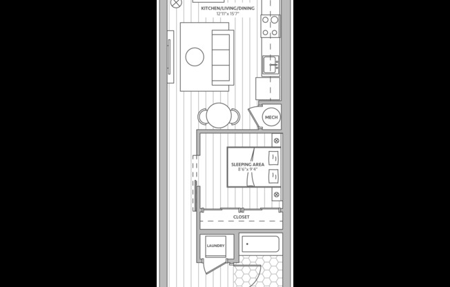 Studio, 1 bath, 560 sqft, $2,419