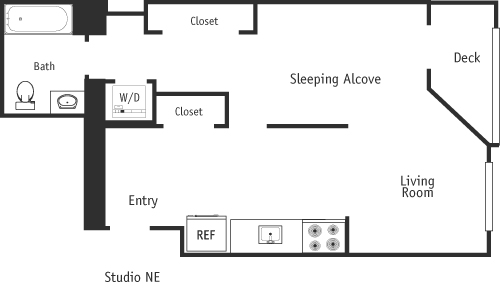 Studio, 1 bath, 664 sqft, $2,522