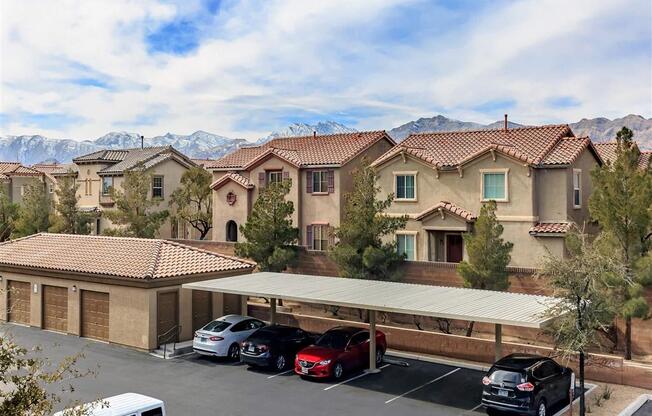 Aerial View Of Montecito Pointe Parking in Las Vegas Rental Homes