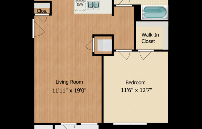 1 bed, 1 bath, 745 sqft, $2,141