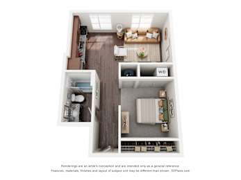 1 bed, 1 bath, 560 sqft, $1,855