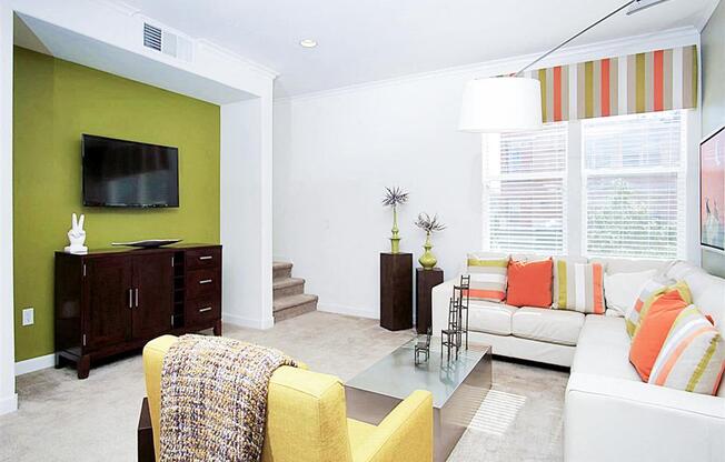 Spacious living rooms with bright windows at The Croix Townhomes in Henderson, NV offers 2 and 3 bedroom Townhomes!