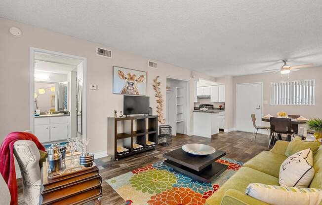 One bedroom common area at Villa Toscana Apartments in Phoenix Arizona