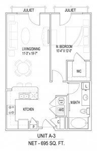 1 bed, 1 bath, 677 sqft, $1,345, Unit C - 1011 Unit 103 - A695